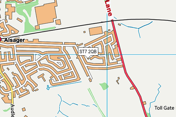 ST7 2QB map - OS VectorMap District (Ordnance Survey)