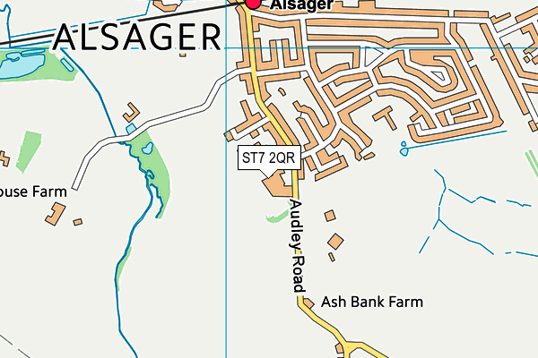 ST7 2QR map - OS VectorMap District (Ordnance Survey)