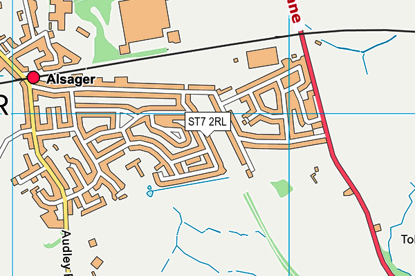 ST7 2RL map - OS VectorMap District (Ordnance Survey)