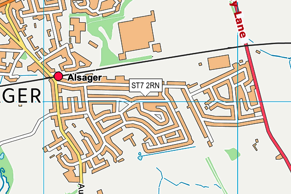 ST7 2RN map - OS VectorMap District (Ordnance Survey)