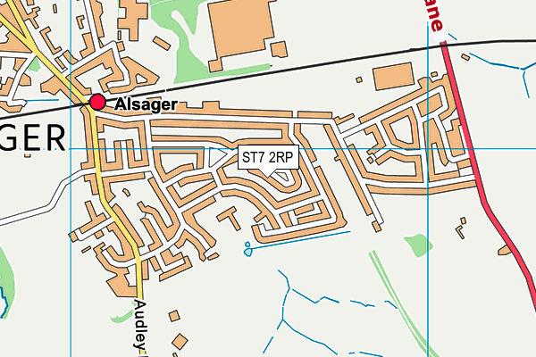 ST7 2RP map - OS VectorMap District (Ordnance Survey)