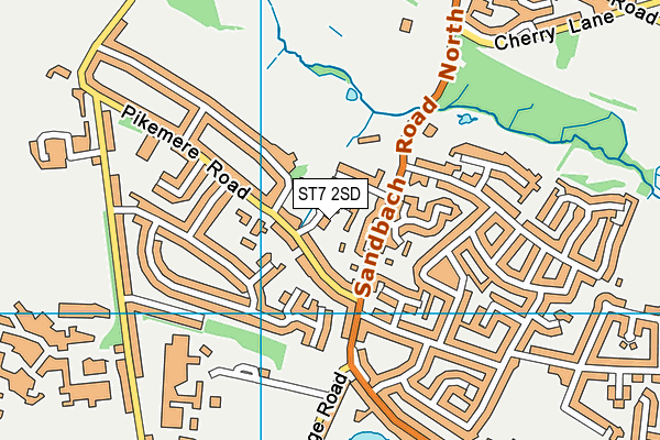 ST7 2SD map - OS VectorMap District (Ordnance Survey)