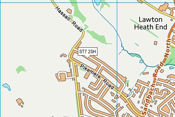 ST7 2SH map - OS VectorMap District (Ordnance Survey)