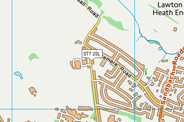 ST7 2SL map - OS VectorMap District (Ordnance Survey)