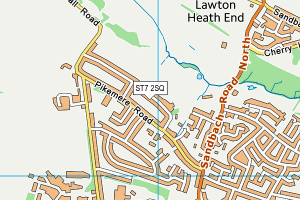 ST7 2SQ map - OS VectorMap District (Ordnance Survey)