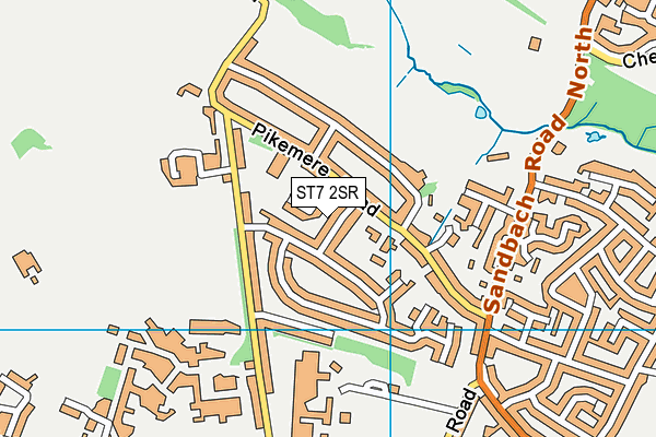 ST7 2SR map - OS VectorMap District (Ordnance Survey)