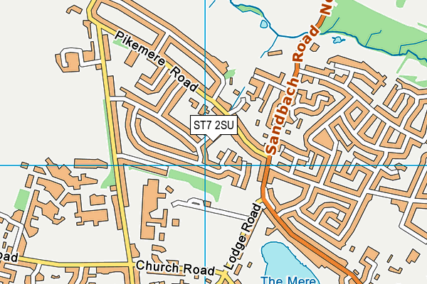 ST7 2SU map - OS VectorMap District (Ordnance Survey)