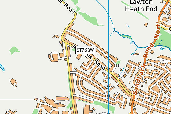 Pikemere School map (ST7 2SW) - OS VectorMap District (Ordnance Survey)