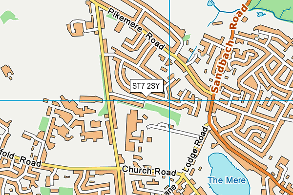 ST7 2SY map - OS VectorMap District (Ordnance Survey)