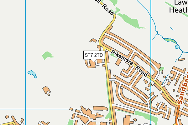 ST7 2TD map - OS VectorMap District (Ordnance Survey)