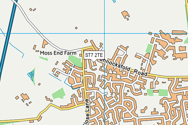 ST7 2TE map - OS VectorMap District (Ordnance Survey)