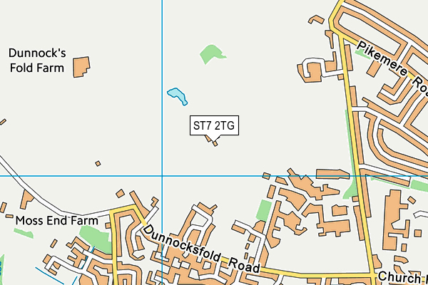 ST7 2TG map - OS VectorMap District (Ordnance Survey)