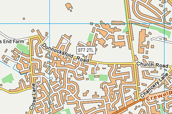 Alsager Sports Hub map (ST7 2TL) - OS VectorMap District (Ordnance Survey)
