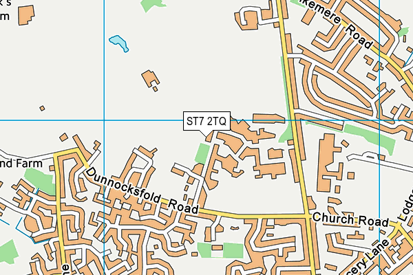 ST7 2TQ map - OS VectorMap District (Ordnance Survey)