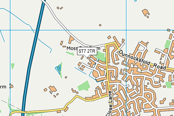 ST7 2TR map - OS VectorMap District (Ordnance Survey)