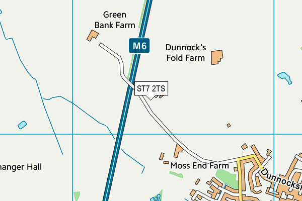 ST7 2TS map - OS VectorMap District (Ordnance Survey)