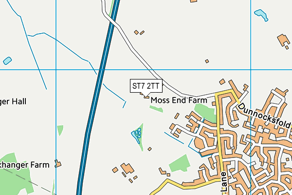 ST7 2TT map - OS VectorMap District (Ordnance Survey)