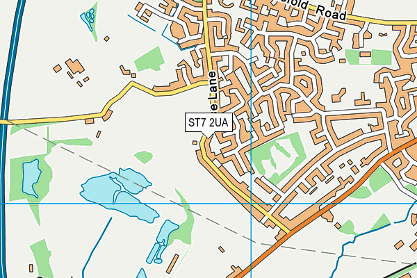 ST7 2UA map - OS VectorMap District (Ordnance Survey)