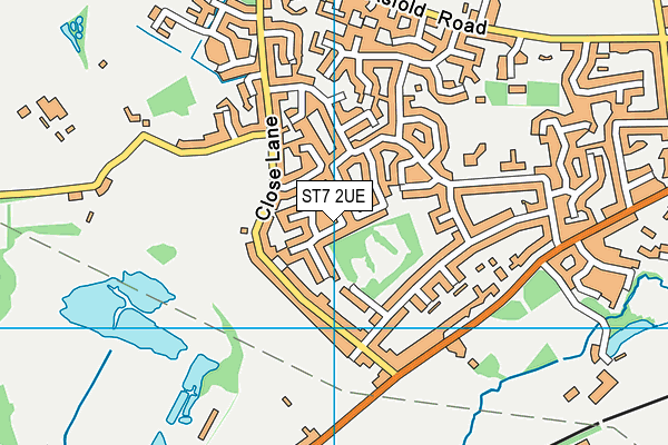 ST7 2UE map - OS VectorMap District (Ordnance Survey)