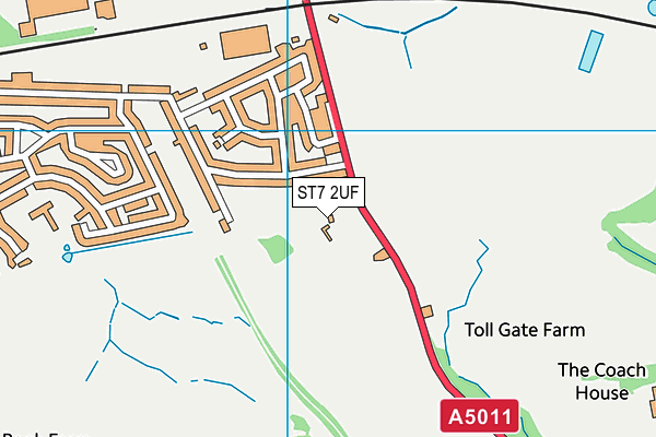 ST7 2UF map - OS VectorMap District (Ordnance Survey)