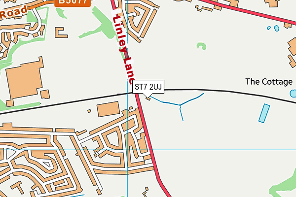 ST7 2UJ map - OS VectorMap District (Ordnance Survey)