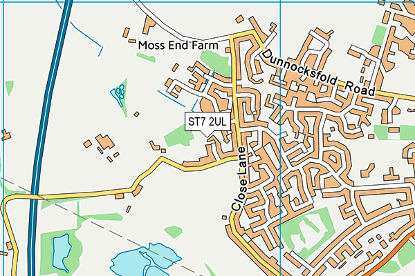 ST7 2UL map - OS VectorMap District (Ordnance Survey)