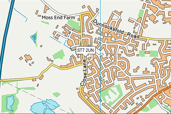 ST7 2UN map - OS VectorMap District (Ordnance Survey)