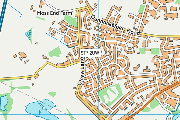 ST7 2UW map - OS VectorMap District (Ordnance Survey)