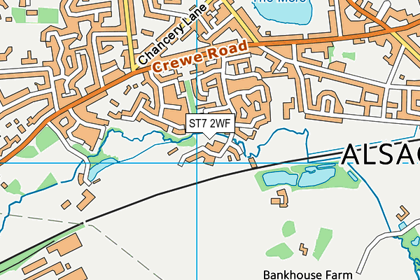 ST7 2WF map - OS VectorMap District (Ordnance Survey)