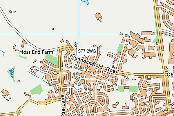 ST7 2WG map - OS VectorMap District (Ordnance Survey)