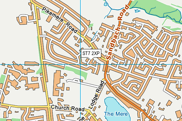 ST7 2XP map - OS VectorMap District (Ordnance Survey)