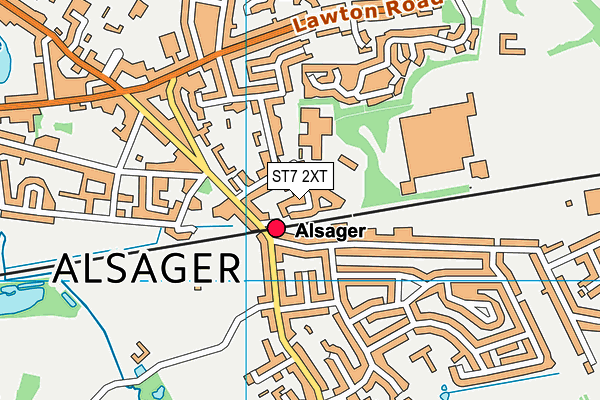 ST7 2XT map - OS VectorMap District (Ordnance Survey)