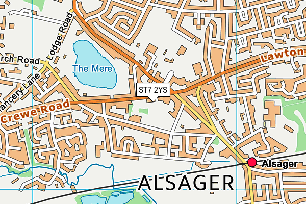 ST7 2YS map - OS VectorMap District (Ordnance Survey)