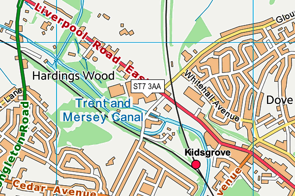 ST7 3AA map - OS VectorMap District (Ordnance Survey)