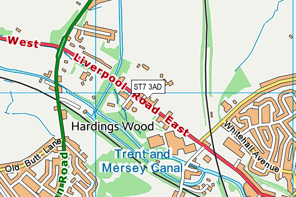 ST7 3AD map - OS VectorMap District (Ordnance Survey)