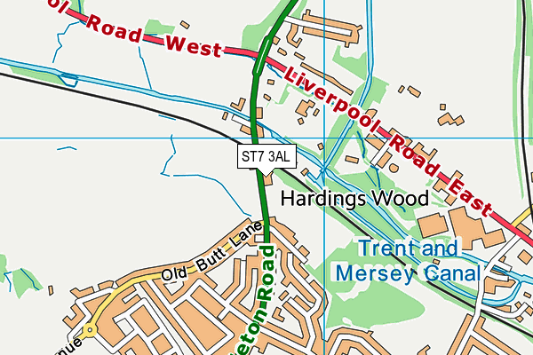 ST7 3AL map - OS VectorMap District (Ordnance Survey)