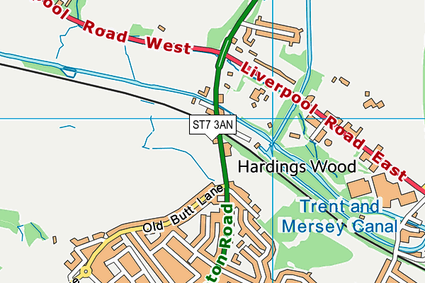 ST7 3AN map - OS VectorMap District (Ordnance Survey)