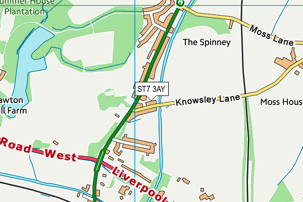 ST7 3AY map - OS VectorMap District (Ordnance Survey)