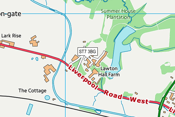 ST7 3BG map - OS VectorMap District (Ordnance Survey)