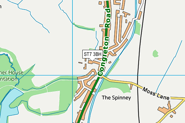 ST7 3BH map - OS VectorMap District (Ordnance Survey)