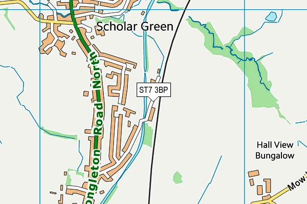 ST7 3BP map - OS VectorMap District (Ordnance Survey)