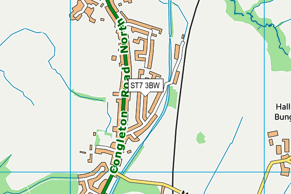 ST7 3BW map - OS VectorMap District (Ordnance Survey)