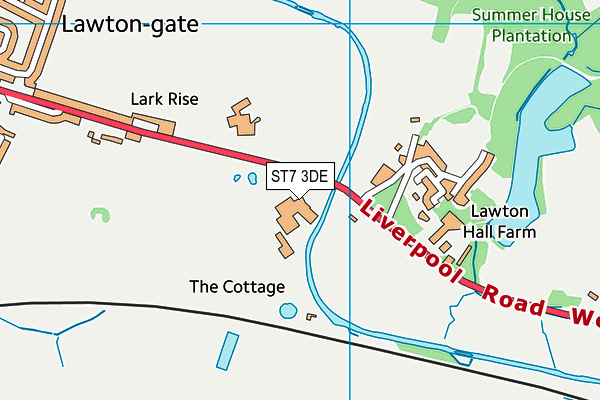 ST7 3DE map - OS VectorMap District (Ordnance Survey)