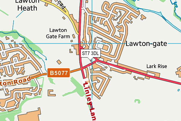 ST7 3DL map - OS VectorMap District (Ordnance Survey)