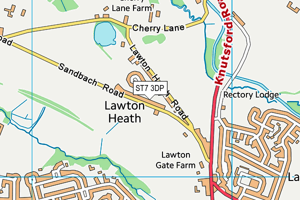 ST7 3DP map - OS VectorMap District (Ordnance Survey)