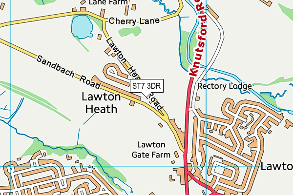 ST7 3DR map - OS VectorMap District (Ordnance Survey)