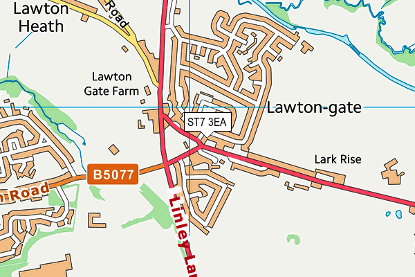 ST7 3EA map - OS VectorMap District (Ordnance Survey)