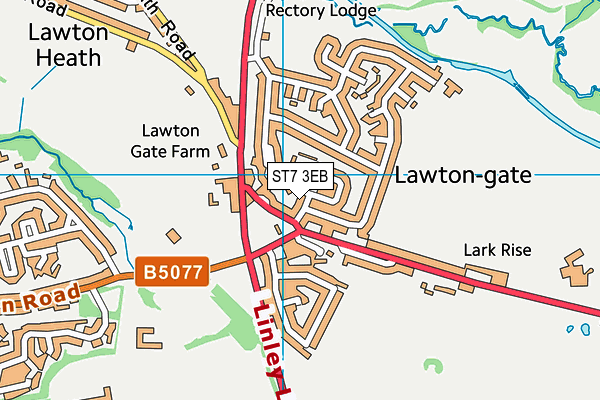 ST7 3EB map - OS VectorMap District (Ordnance Survey)