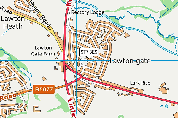 ST7 3ES map - OS VectorMap District (Ordnance Survey)