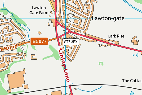 ST7 3EX map - OS VectorMap District (Ordnance Survey)